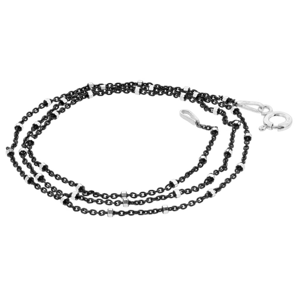 Italian 925 Sterling Silver Black Rhodium Plated Chain Necklace - Gem Avenue