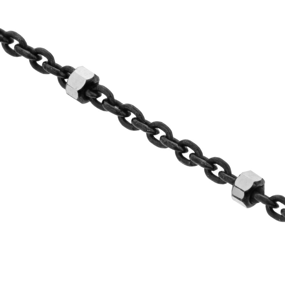 Italian 925 Sterling Silver Black Rhodium Plated Chain Necklace - Gem Avenue