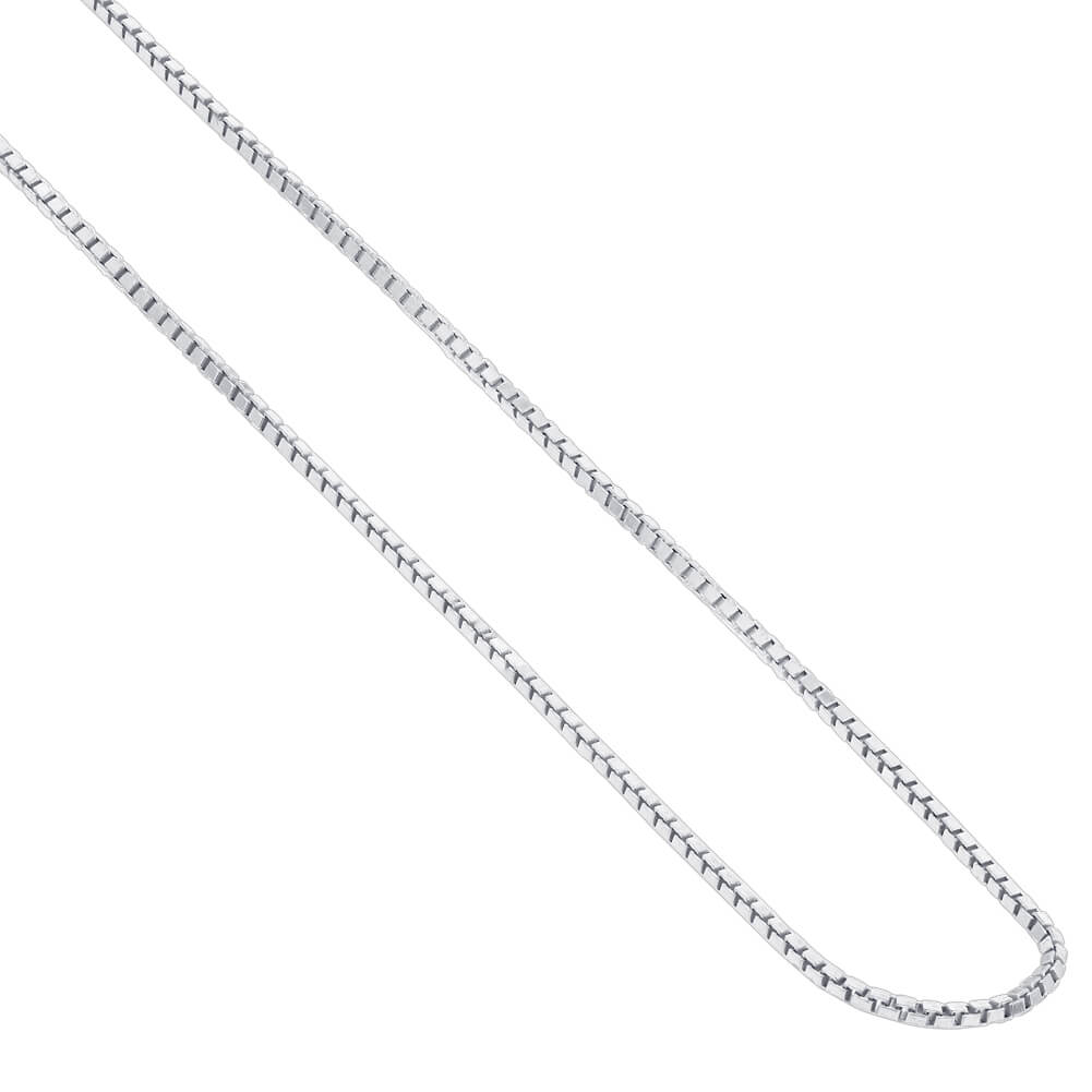 Italian 925 Sterling Silver Rhoidum Plated Box Chain Necklace - Gem Avenue