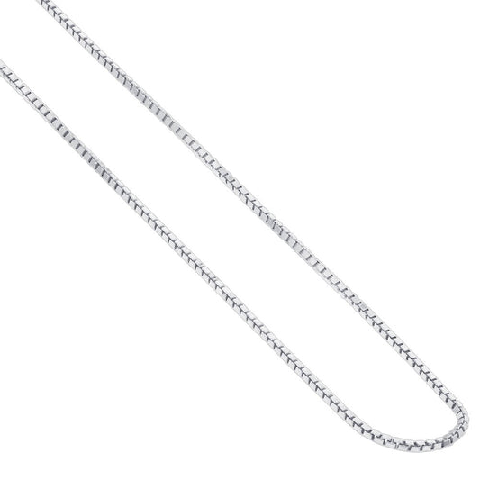 Italian 925 Sterling Silver Rhoidum Plated Box Chain Necklace - Gem Avenue
