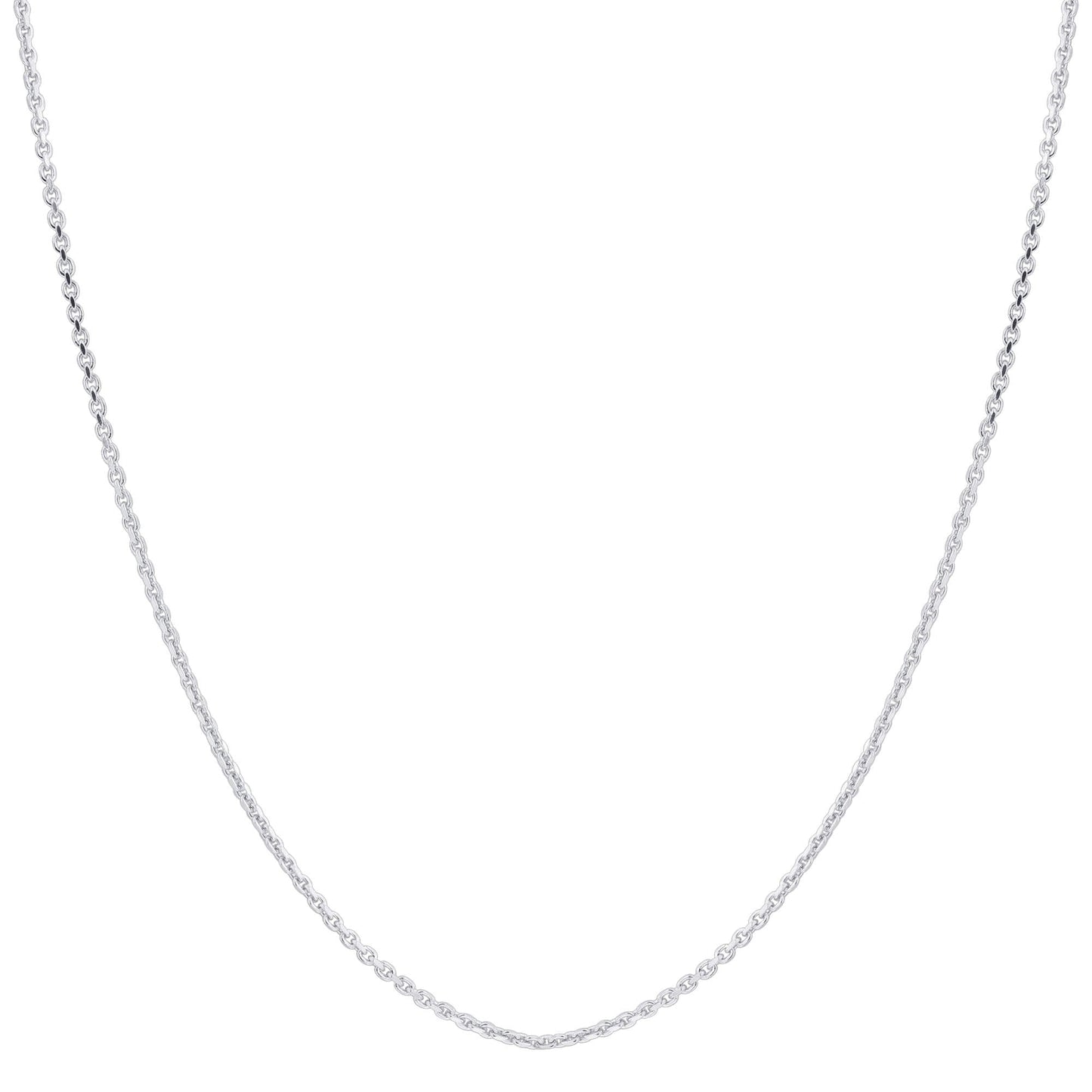 Rhoidum Plated Italian Sterling Silver 1mm Rolo Chain 24 inch Adjustable Necklace - Gem Avenue
