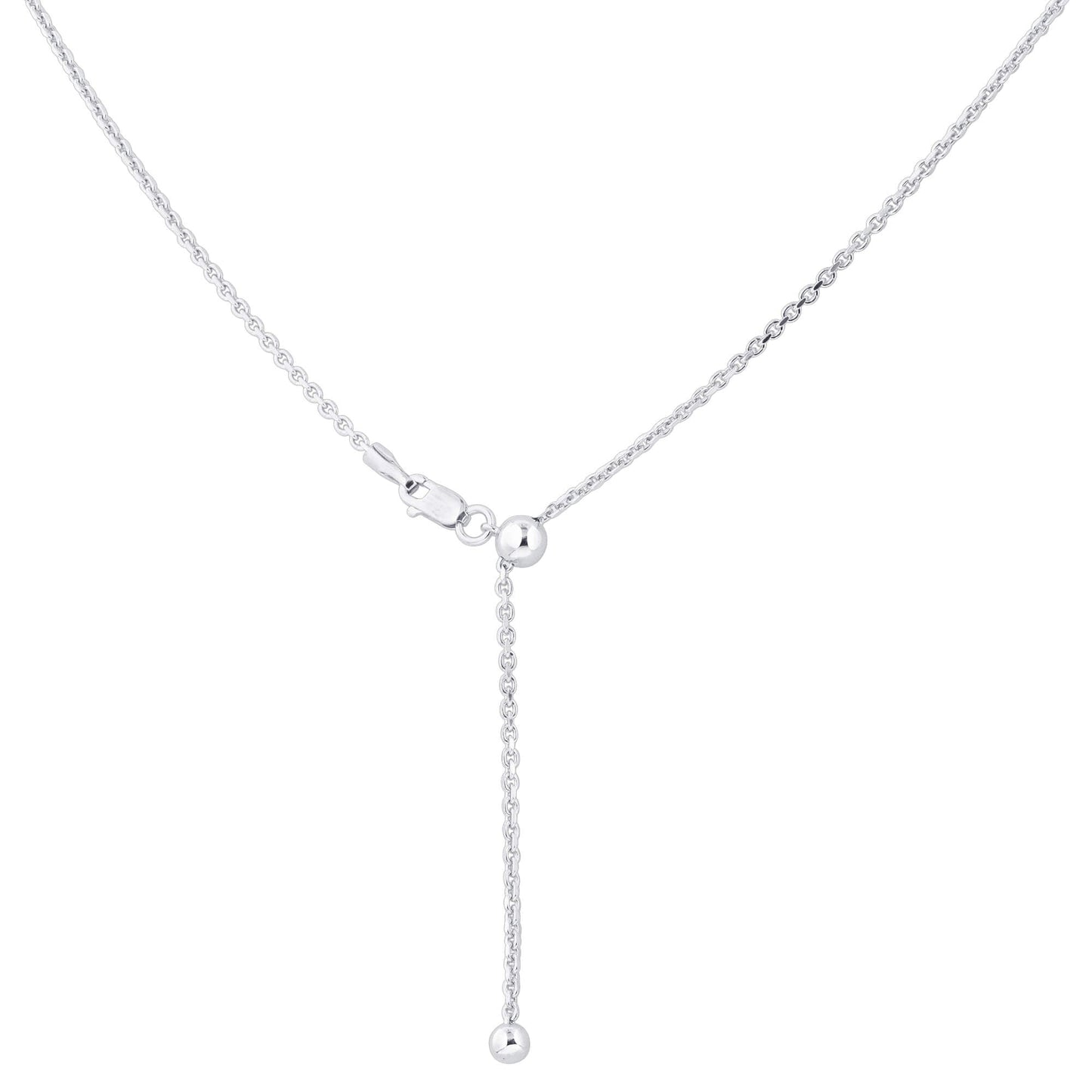 Rhoidum Plated Italian Sterling Silver 1mm Rolo Chain 24 inch Adjustable Necklace - Gem Avenue