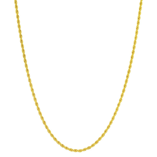 Gold Plated Stainless Steel Diamond-cut Rope Chain Necklace - Gem Avenue