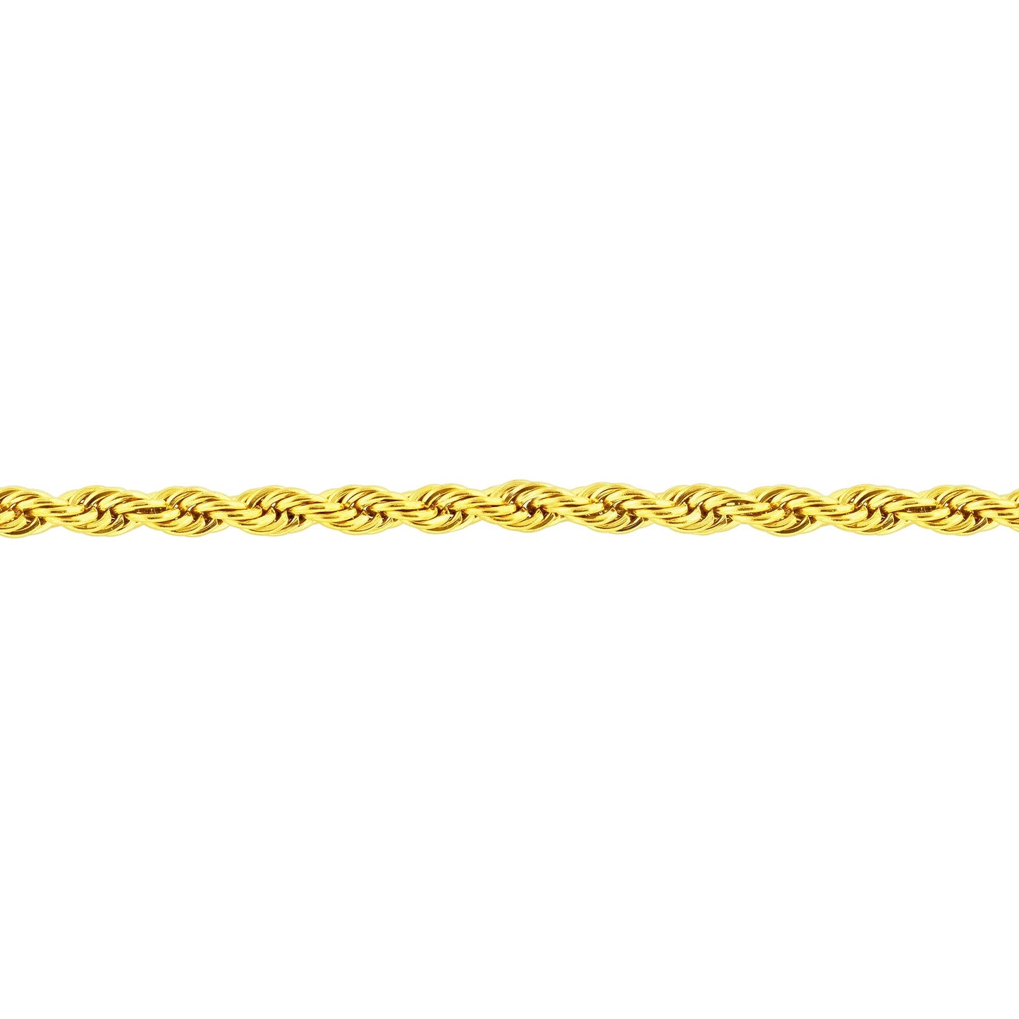 Gold Plated Stainless Steel Diamond-cut Rope Chain Necklace - Gem Avenue