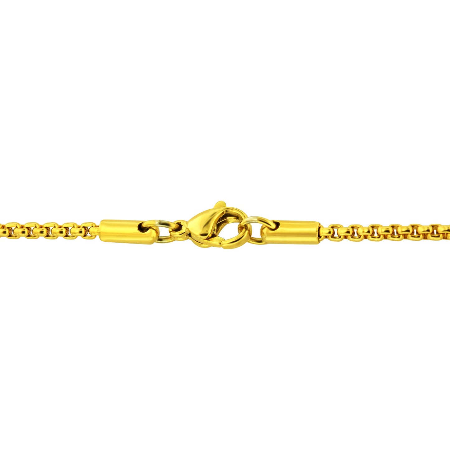Gold Plated Stainless Steel 2mm Rolo Box Chain Necklace