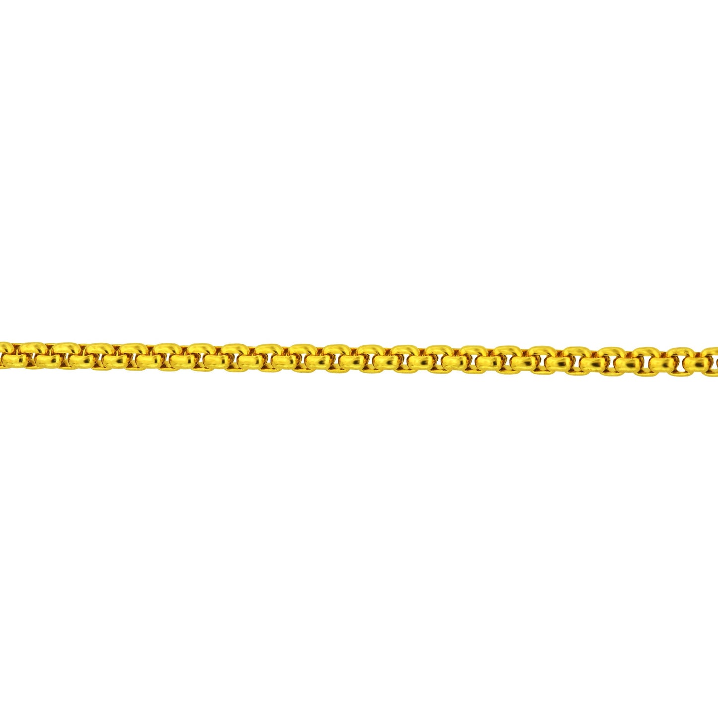 Gold Plated Stainless Steel 2mm Rolo Box Chain Necklace