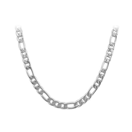 Stainless Steel wide Figaro Chain Necklace - Gem Avenue