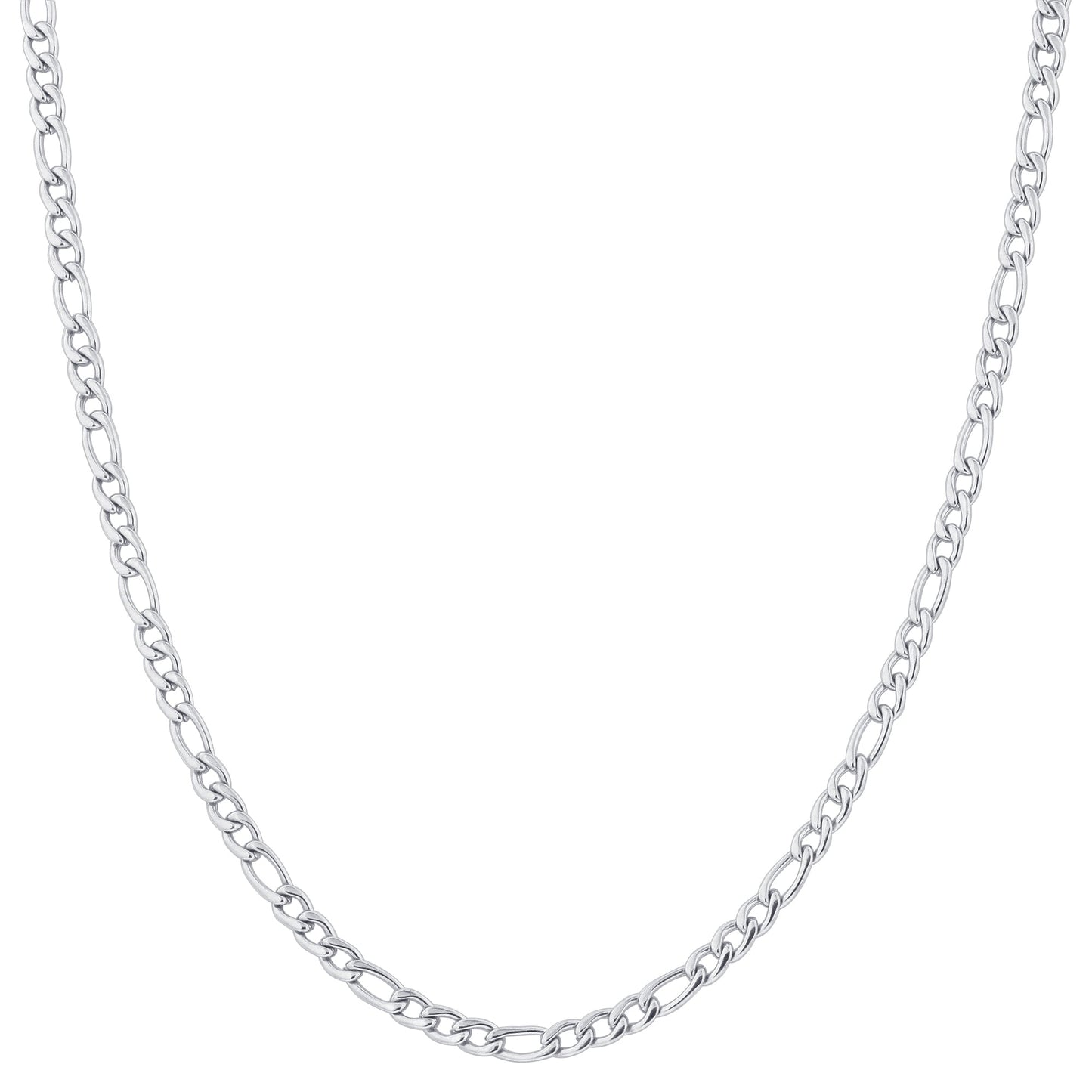 Stainless Steel Figaro Chain Necklace - Gem Avenue