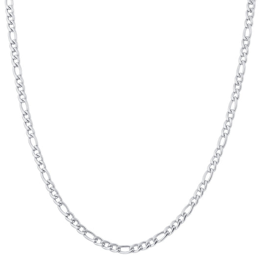 Stainless Steel Figaro Chain Necklace - Gem Avenue