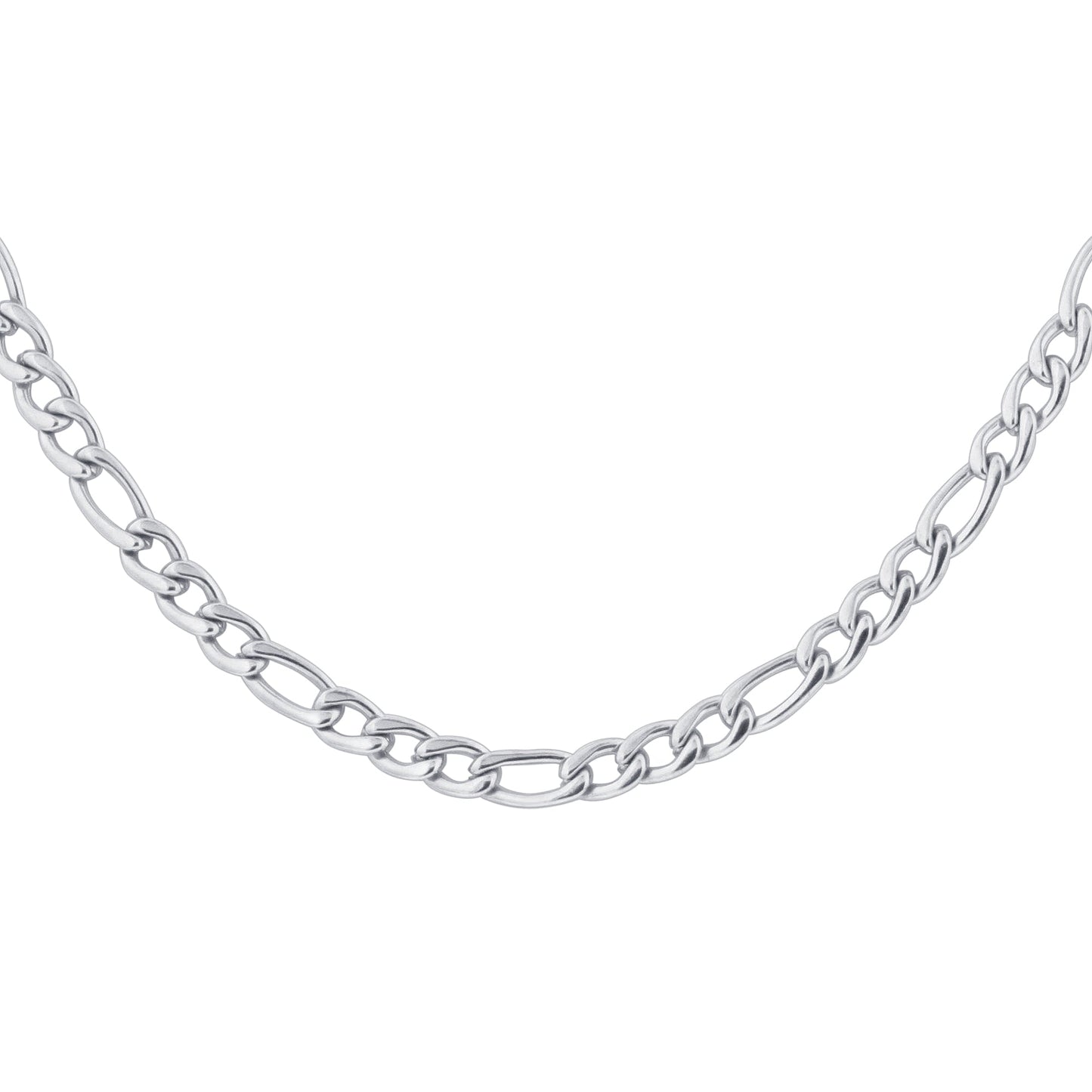 Stainless Steel Figaro Chain Necklace - Gem Avenue