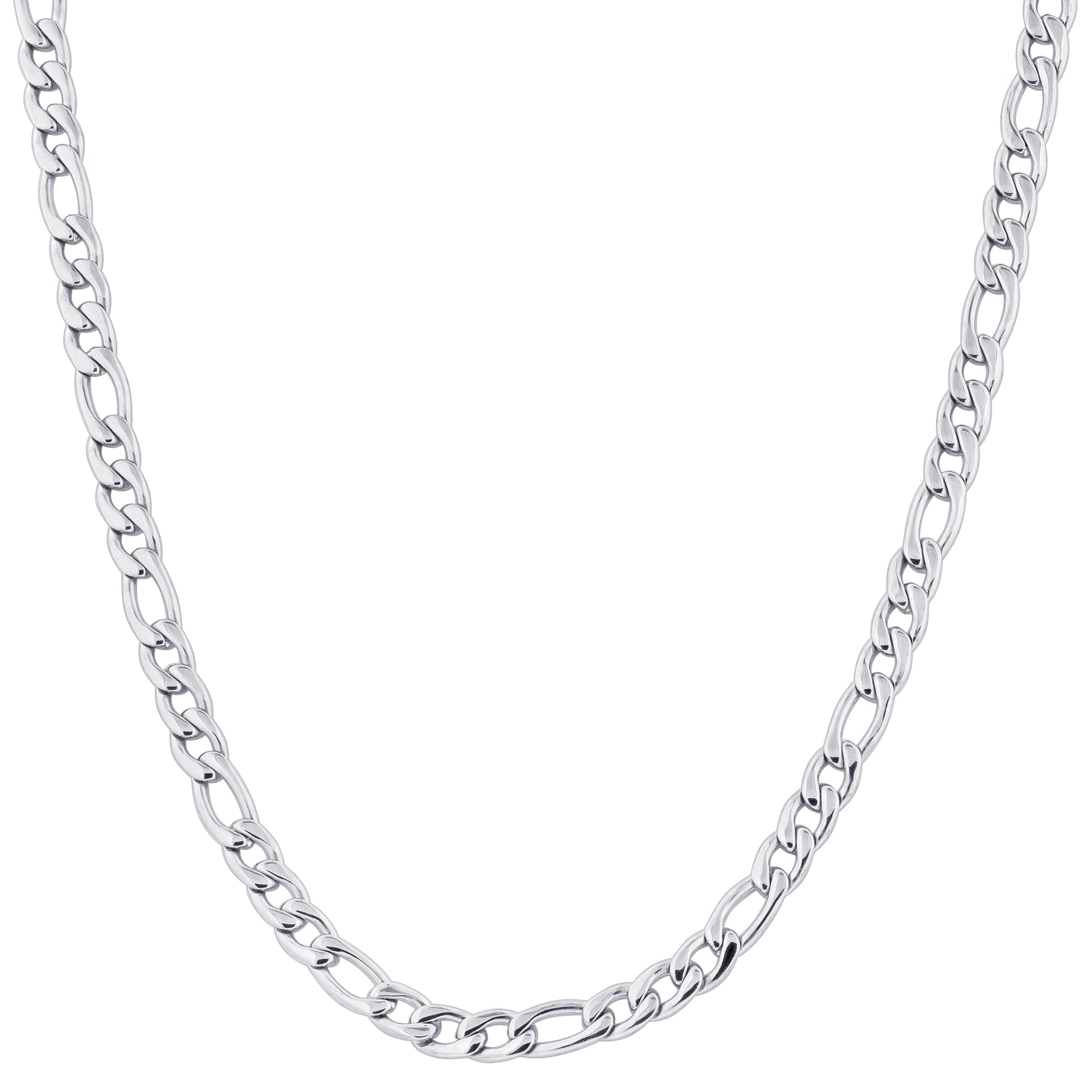 Men's Stainless Steel Figaro Chain Necklace - Gem Avenue