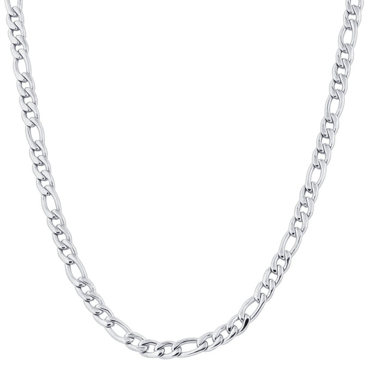 Men's Stainless Steel Figaro Chain Necklace - Gem Avenue
