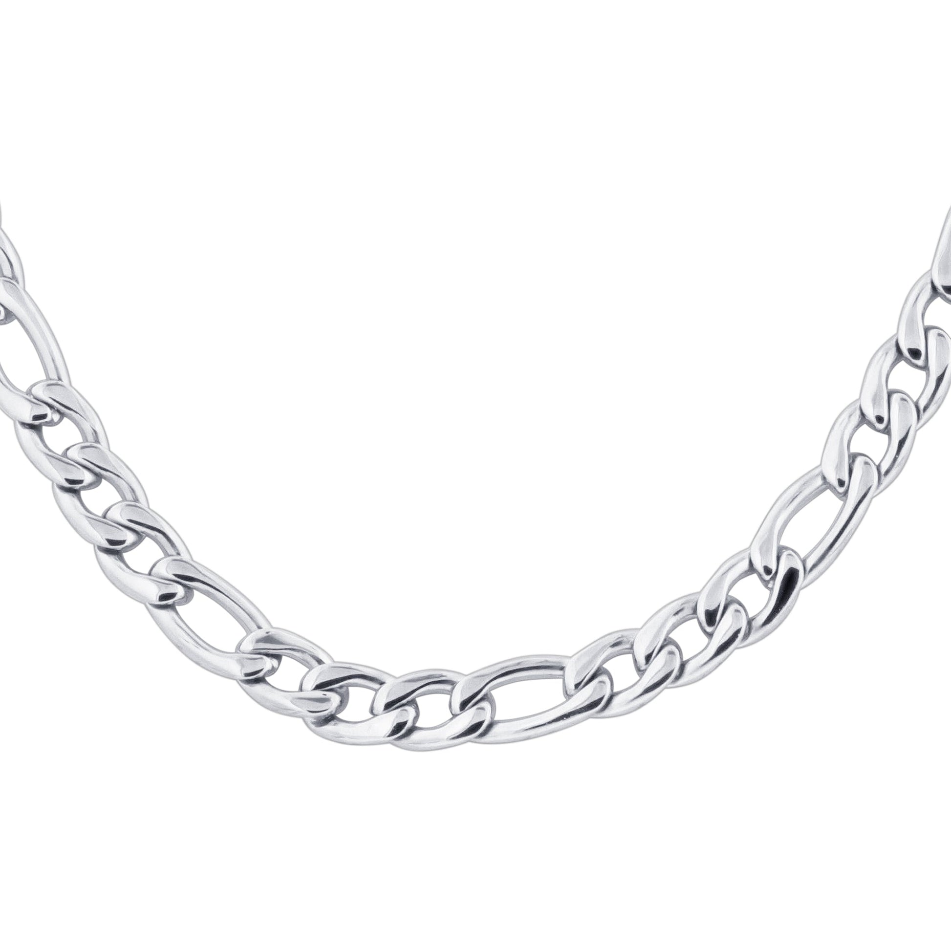 Men's Stainless Steel Figaro Chain Necklace - Gem Avenue