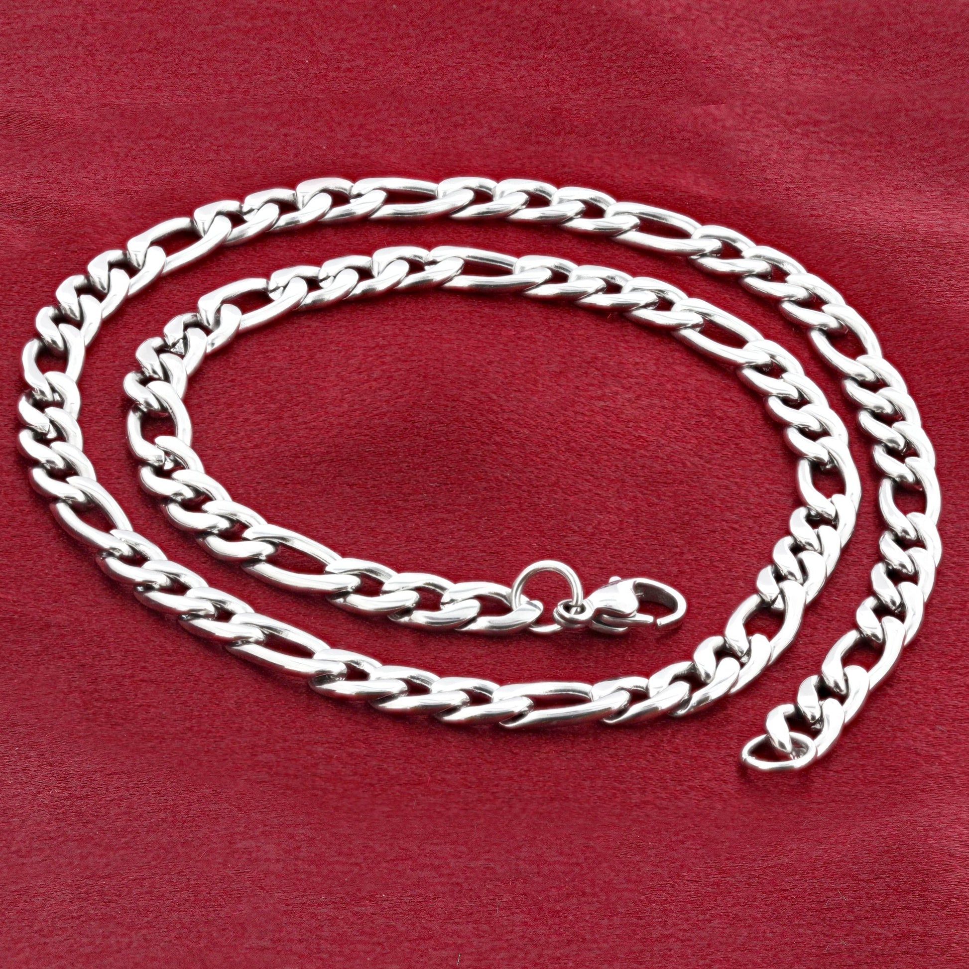 Men's Stainless Steel Figaro Chain Necklace - Gem Avenue
