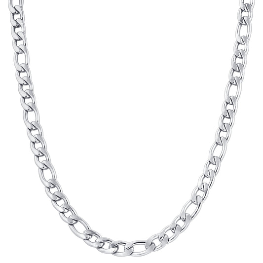 Men's Stainless Steel Figaro Chain Necklace - Gem Avenue