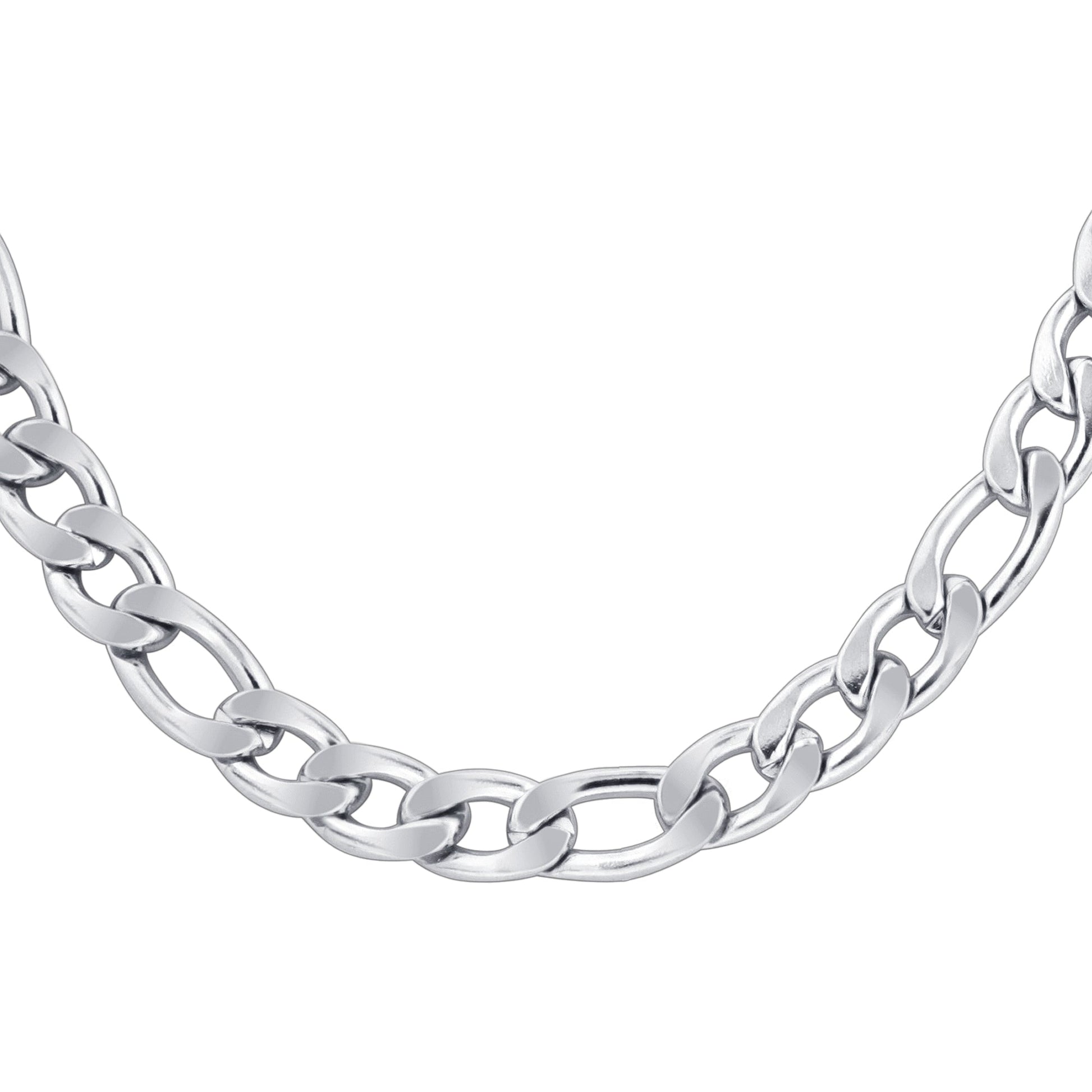 Men's Stainless Steel Figaro Chain Necklace - Gem Avenue
