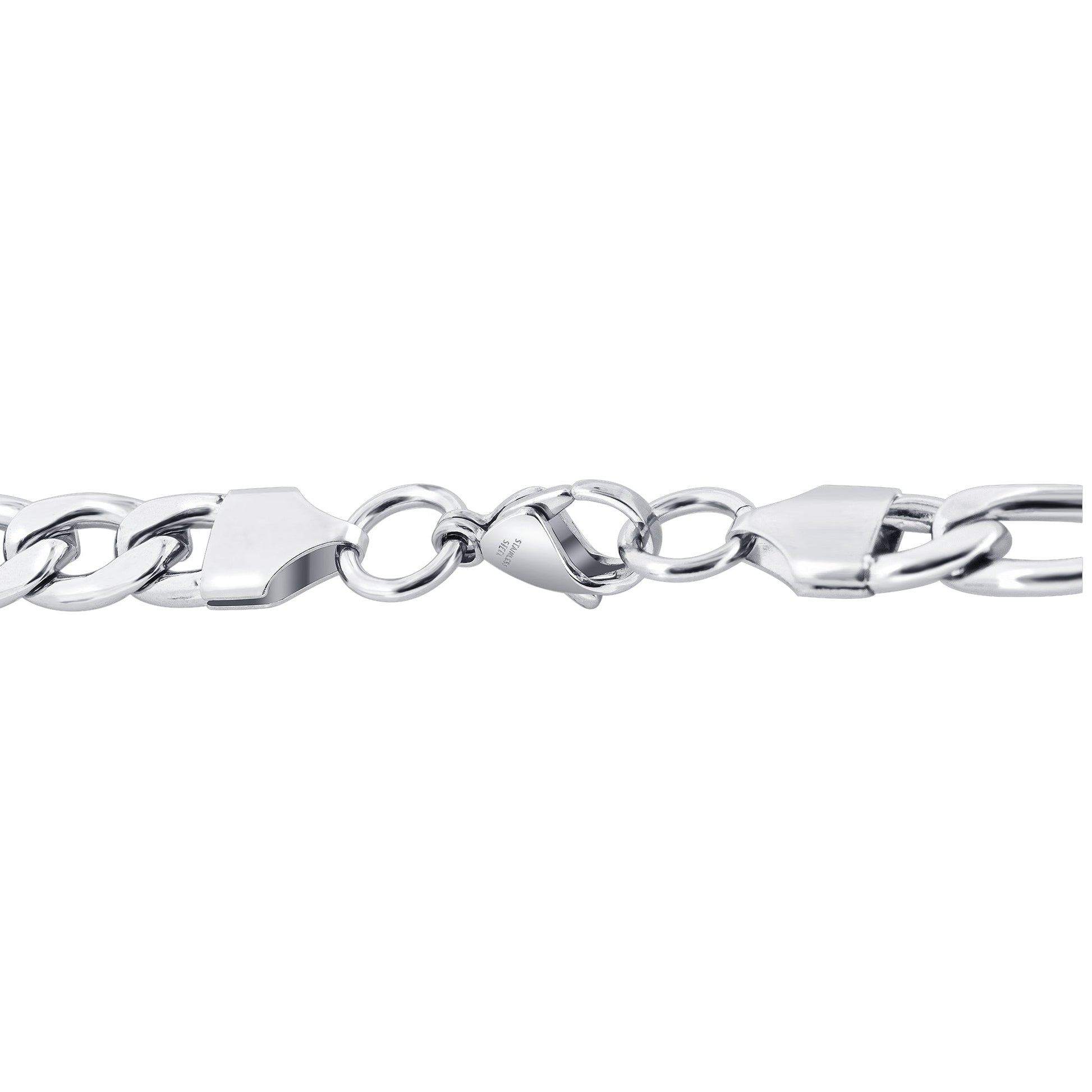Men's Stainless Steel Figaro Chain Necklace - Gem Avenue