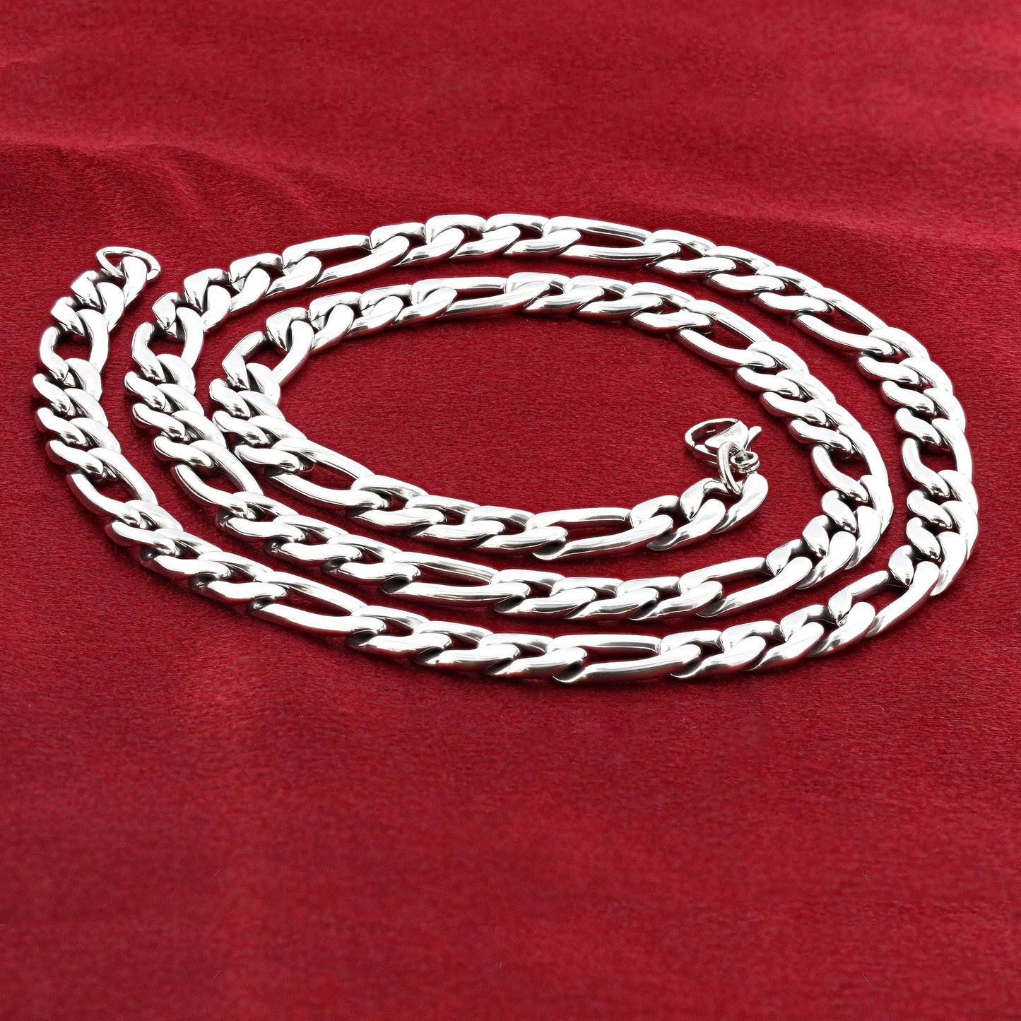 Men's Stainless Steel Figaro Chain Necklace - Gem Avenue