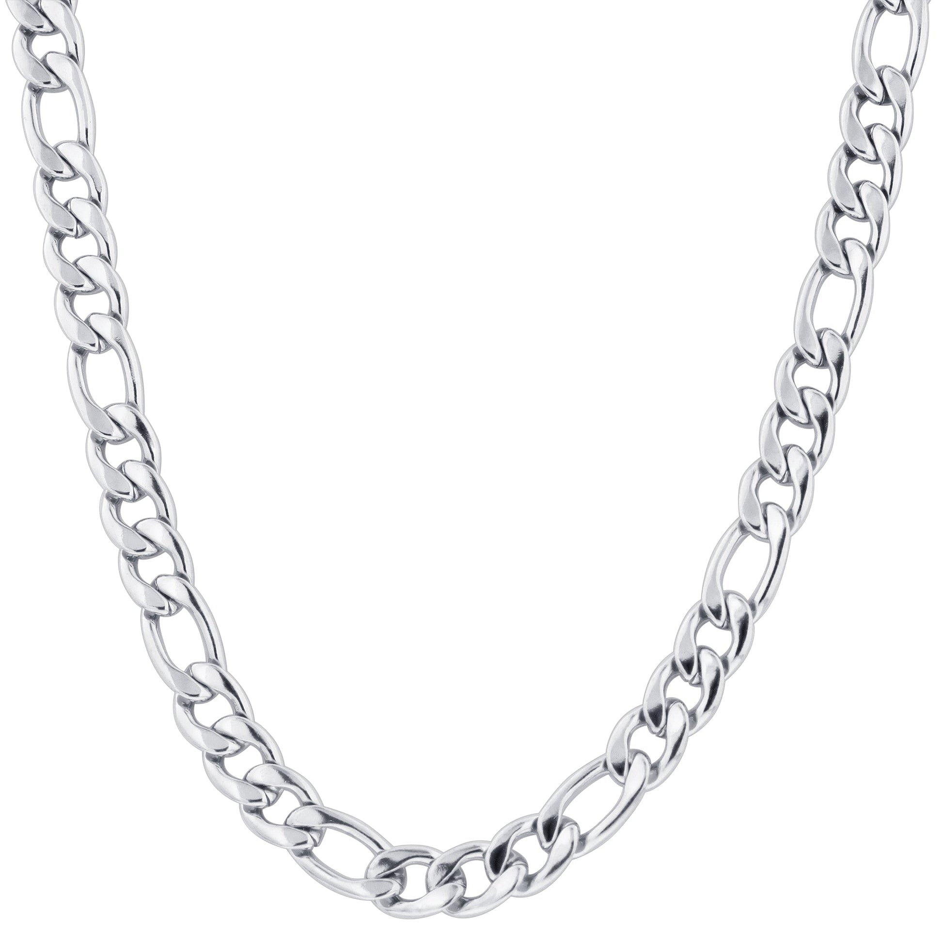 Men's Stainless Steel Figaro Chain Necklace - Gem Avenue