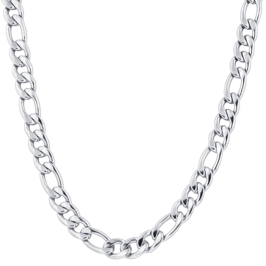 Men's Stainless Steel Figaro Chain Necklace - Gem Avenue