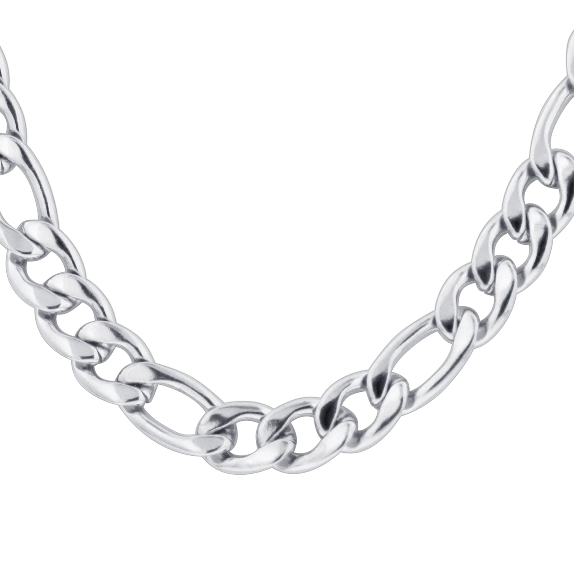 Men's Stainless Steel Figaro Chain Necklace - Gem Avenue
