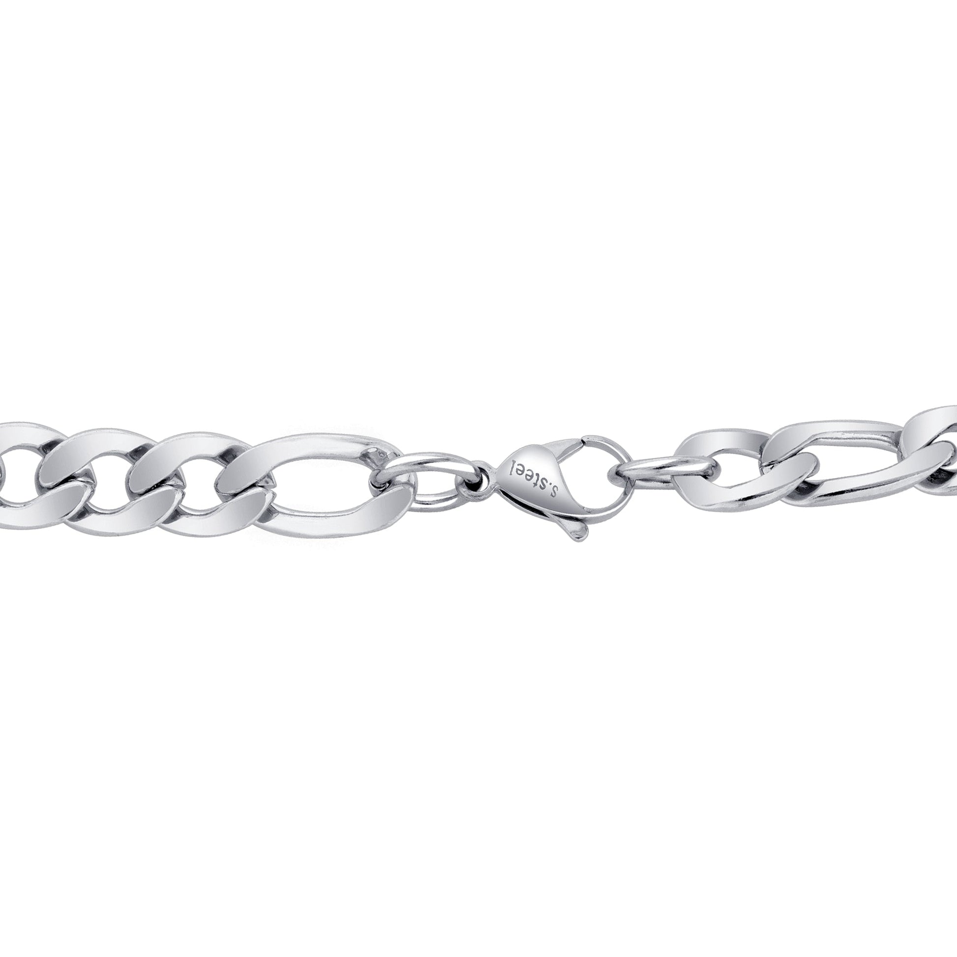 Men's Stainless Steel Figaro Chain Necklace - Gem Avenue