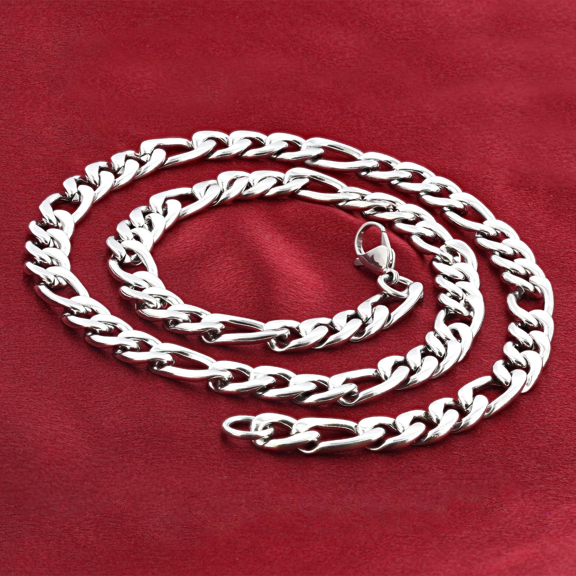 Men's Stainless Steel Figaro Chain Necklace - Gem Avenue