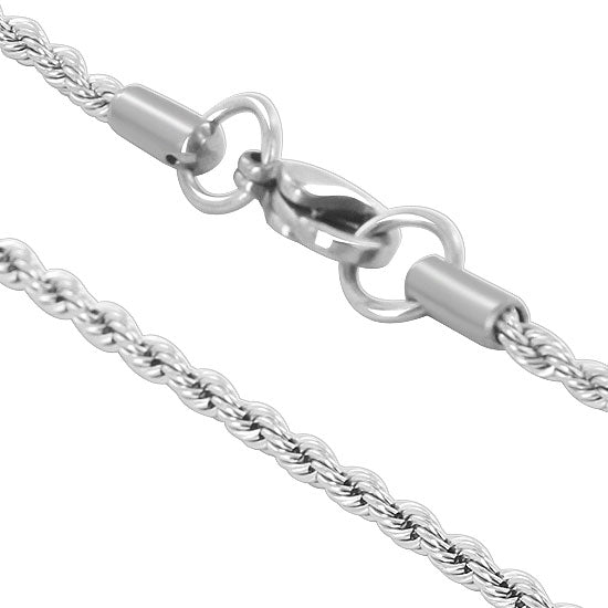 Stainless Steel wide Rope Chain Necklace - Gem Avenue