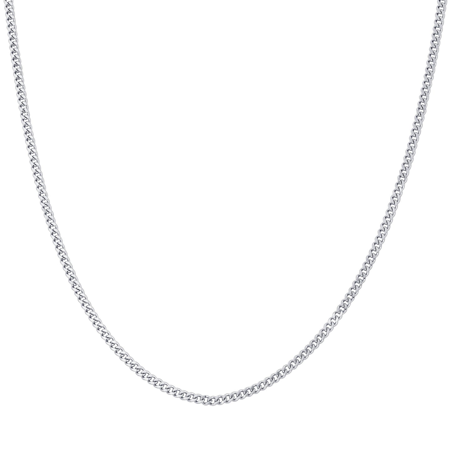 Stainless Steel 2.3mm Curb Cuban Chain Necklace