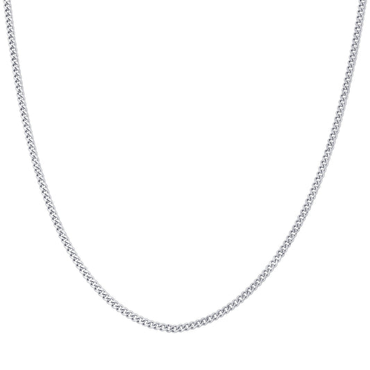 Stainless Steel 2.3mm Curb Cuban Chain Necklace