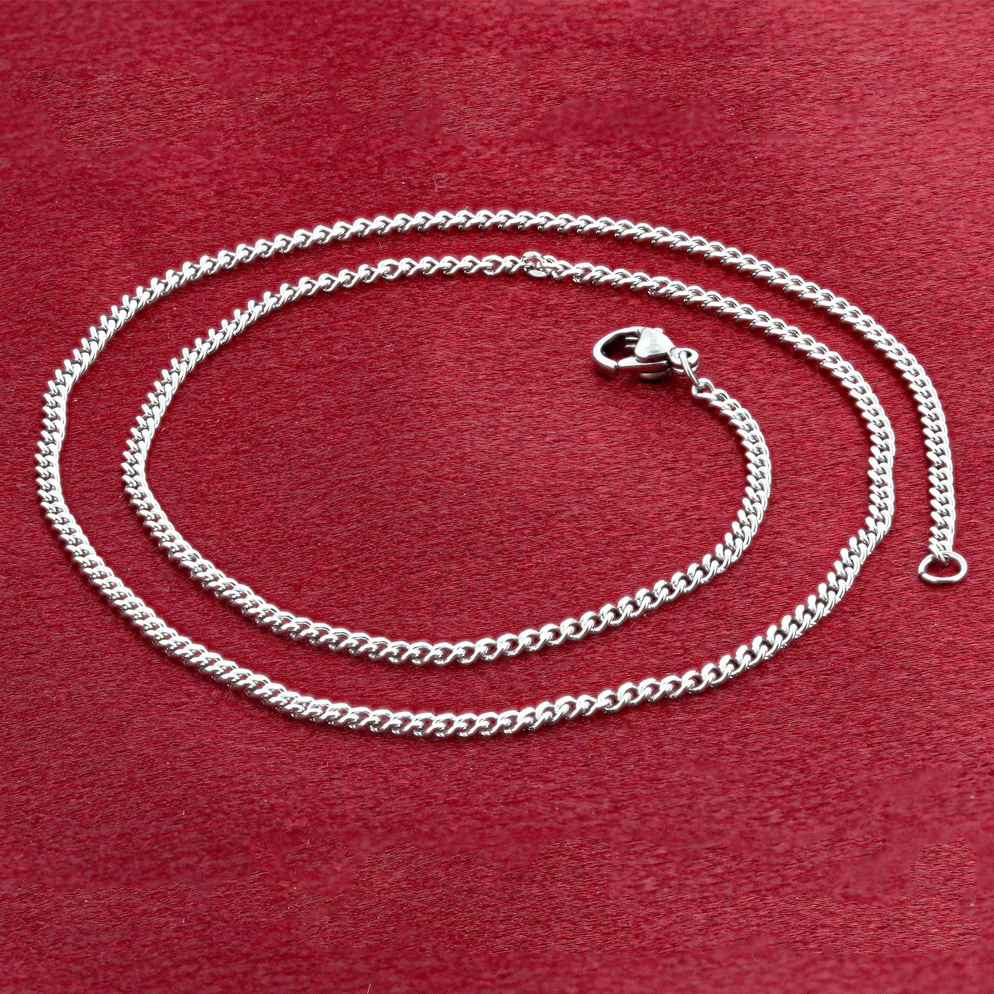 Stainless Steel 2.3mm Curb Cuban Chain Necklace