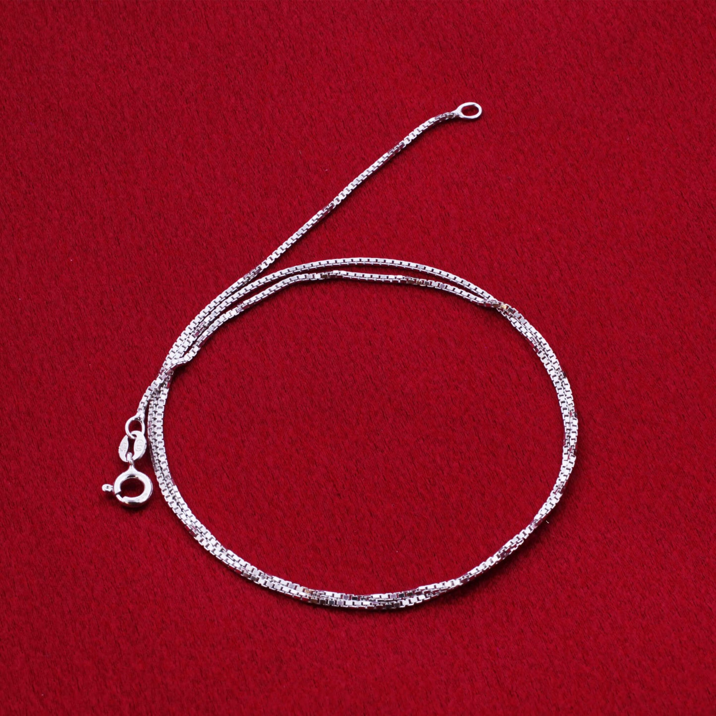 925 Sterling Silver Rhodium Plated Box Chain Necklace Spring Ring Clasp - Gem Avenue