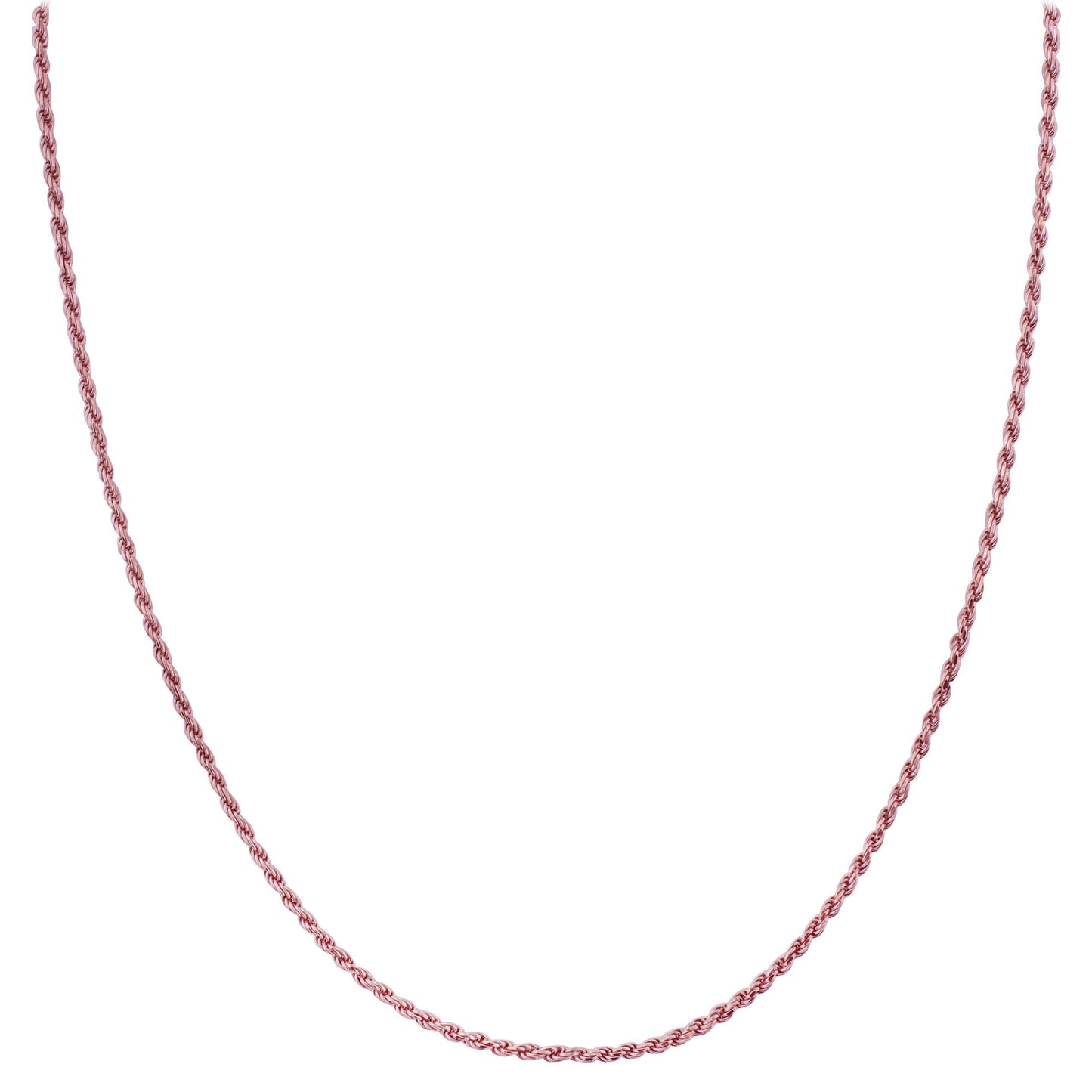 Rose Gold Plated 925 Sterling Silver Rope Chain Vermeil Necklace - Gem Avenue