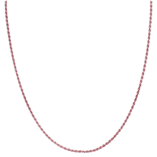 Rose Gold Plated 925 Sterling Silver Rope Chain Vermeil Necklace - Gem Avenue