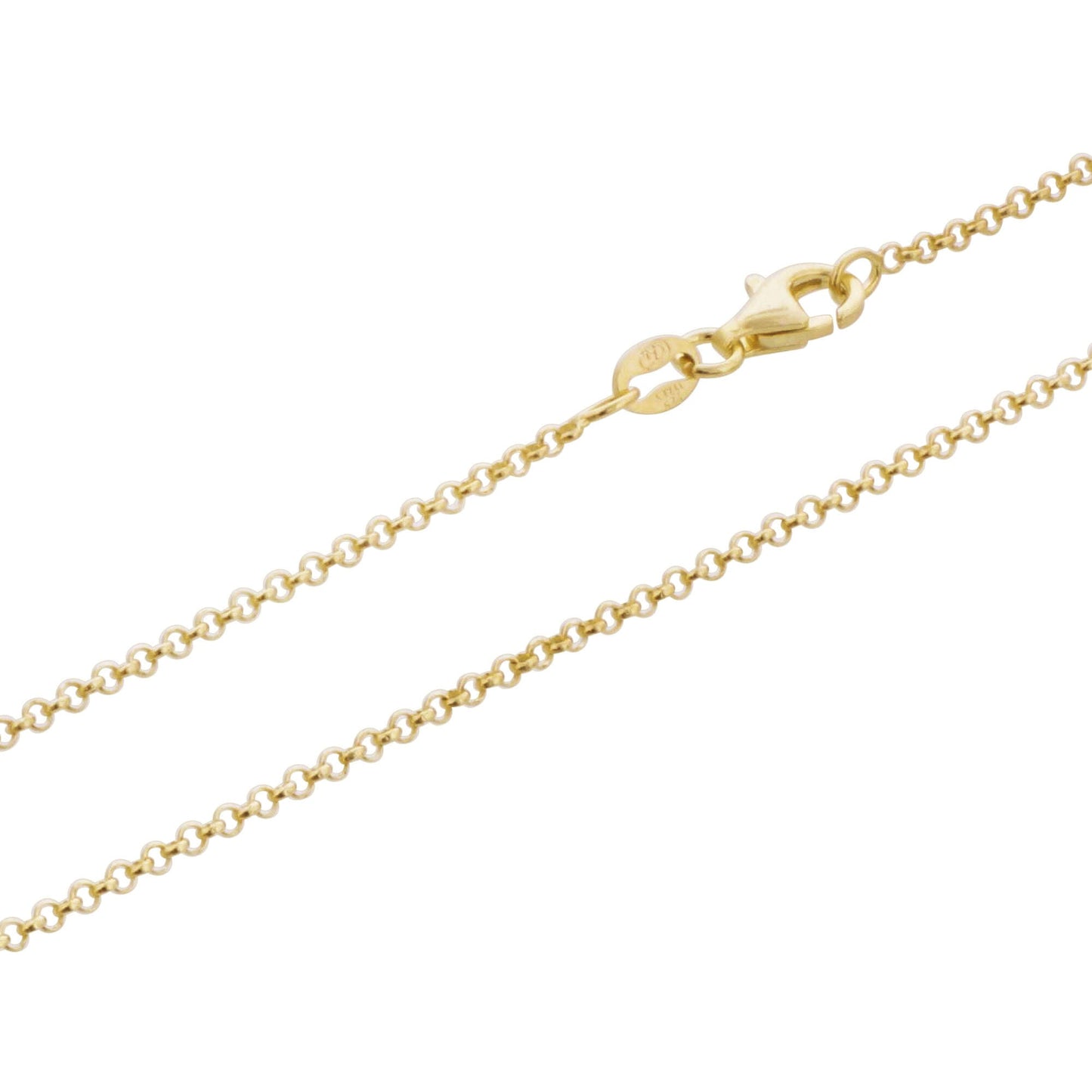 925 Sterling Silver Vermeil Rolo Chain Necklace with Lobster Clasp - Gem Avenue