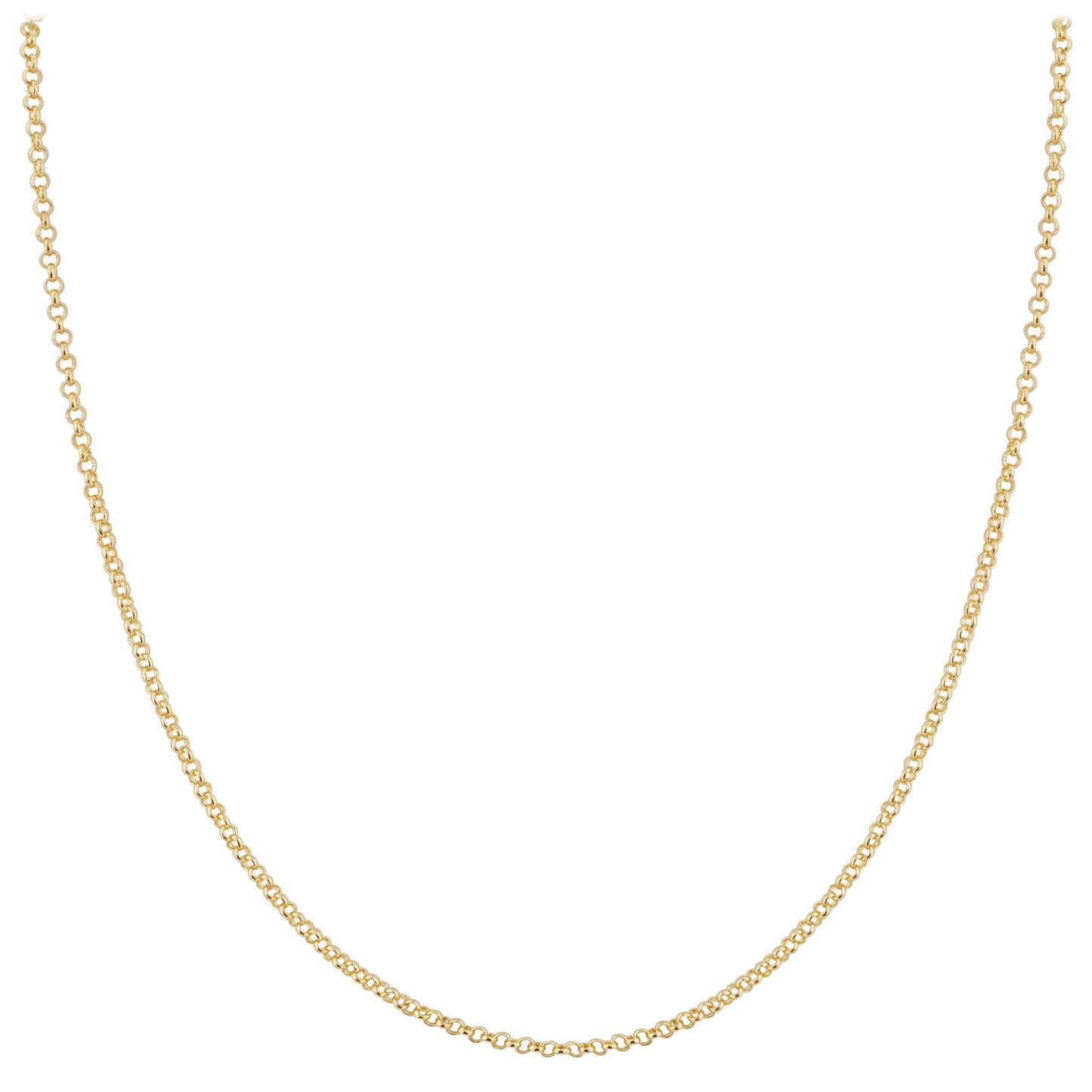 925 Sterling Silver Vermeil Rolo Chain Necklace with Lobster Clasp - Gem Avenue