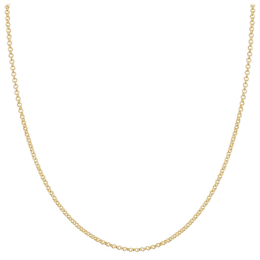 925 Sterling Silver Vermeil Rolo Chain Necklace with Lobster Clasp - Gem Avenue