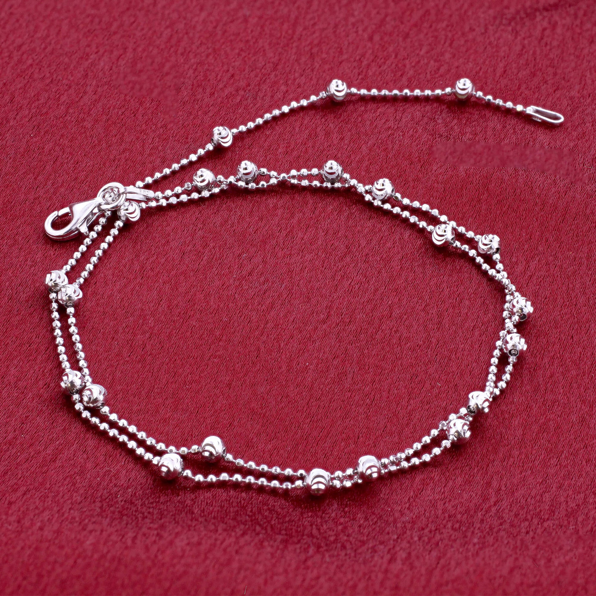 925 Sterling Silver Moon Cut Bead Chain Necklace with Lobster Clasp - Gem Avenue