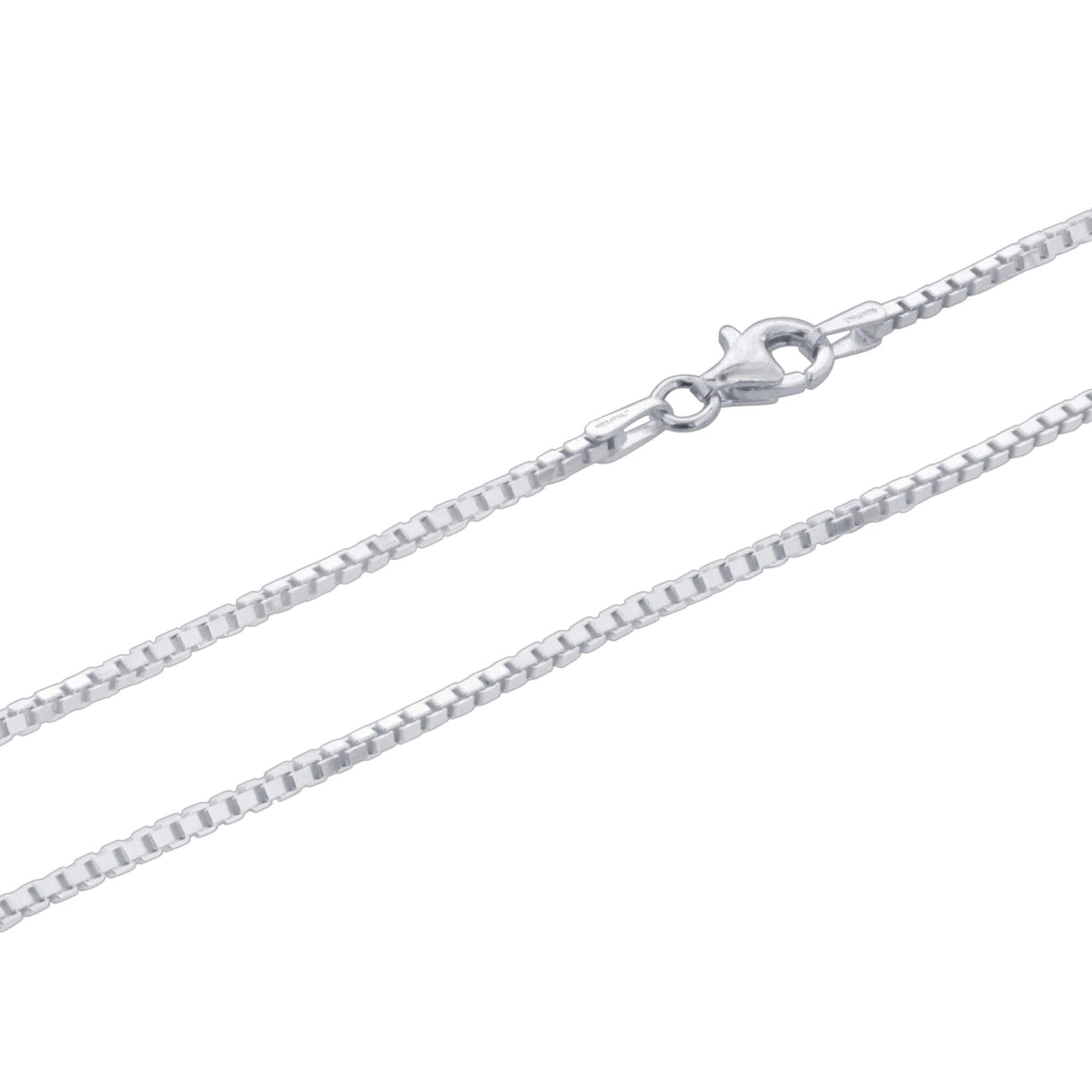 925 Sterling Silver Box Chain Necklace with Lobster Clasp - Gem Avenue