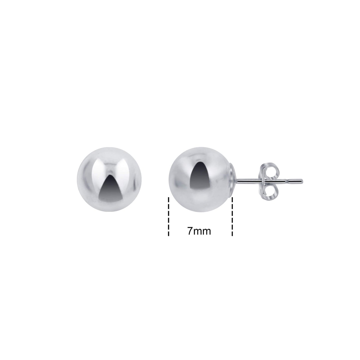 925 Sterling Silver Ball Post Back Stud Earrings - Gem Avenue