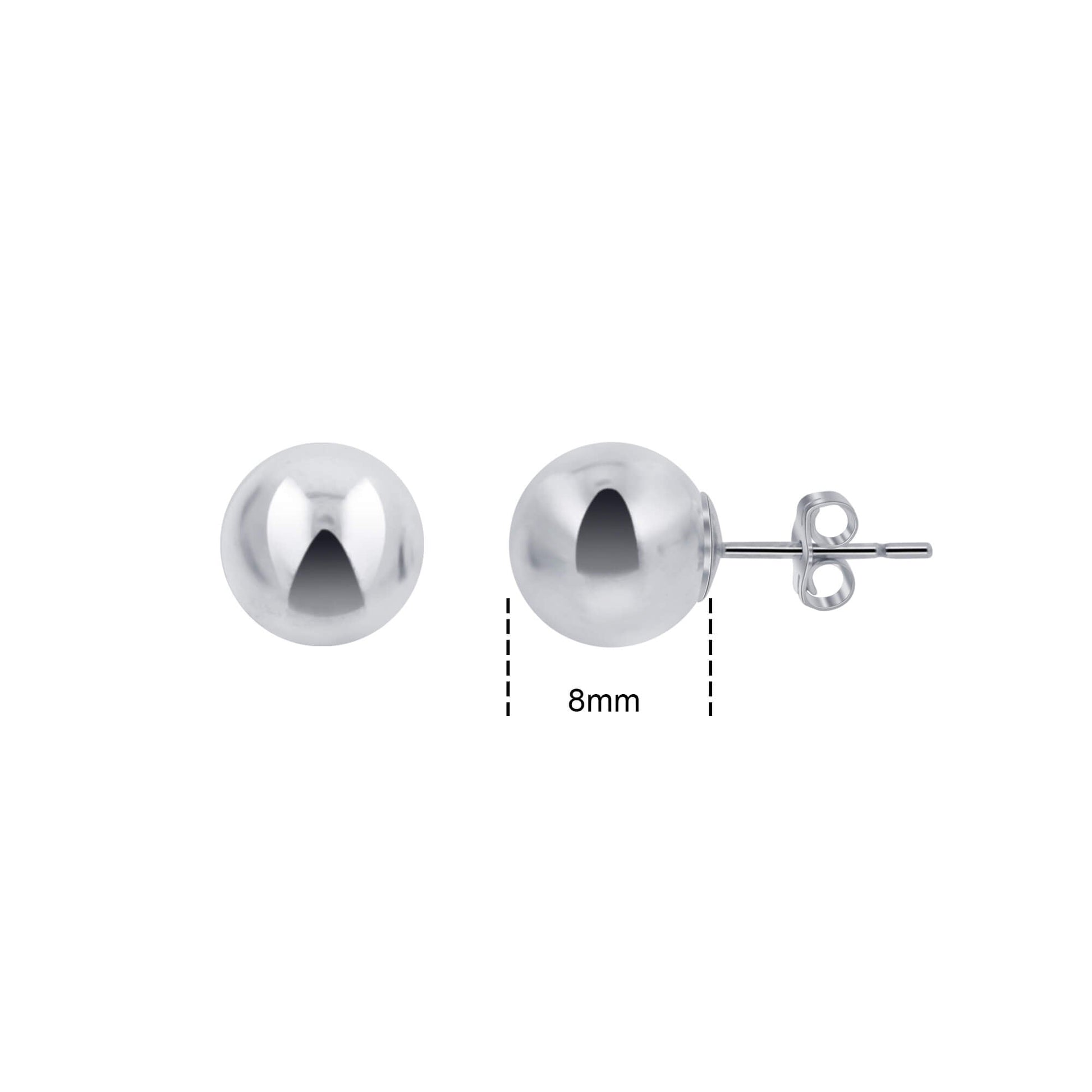 925 Sterling Silver Ball Post back Stud Earrings - Gem Avenue