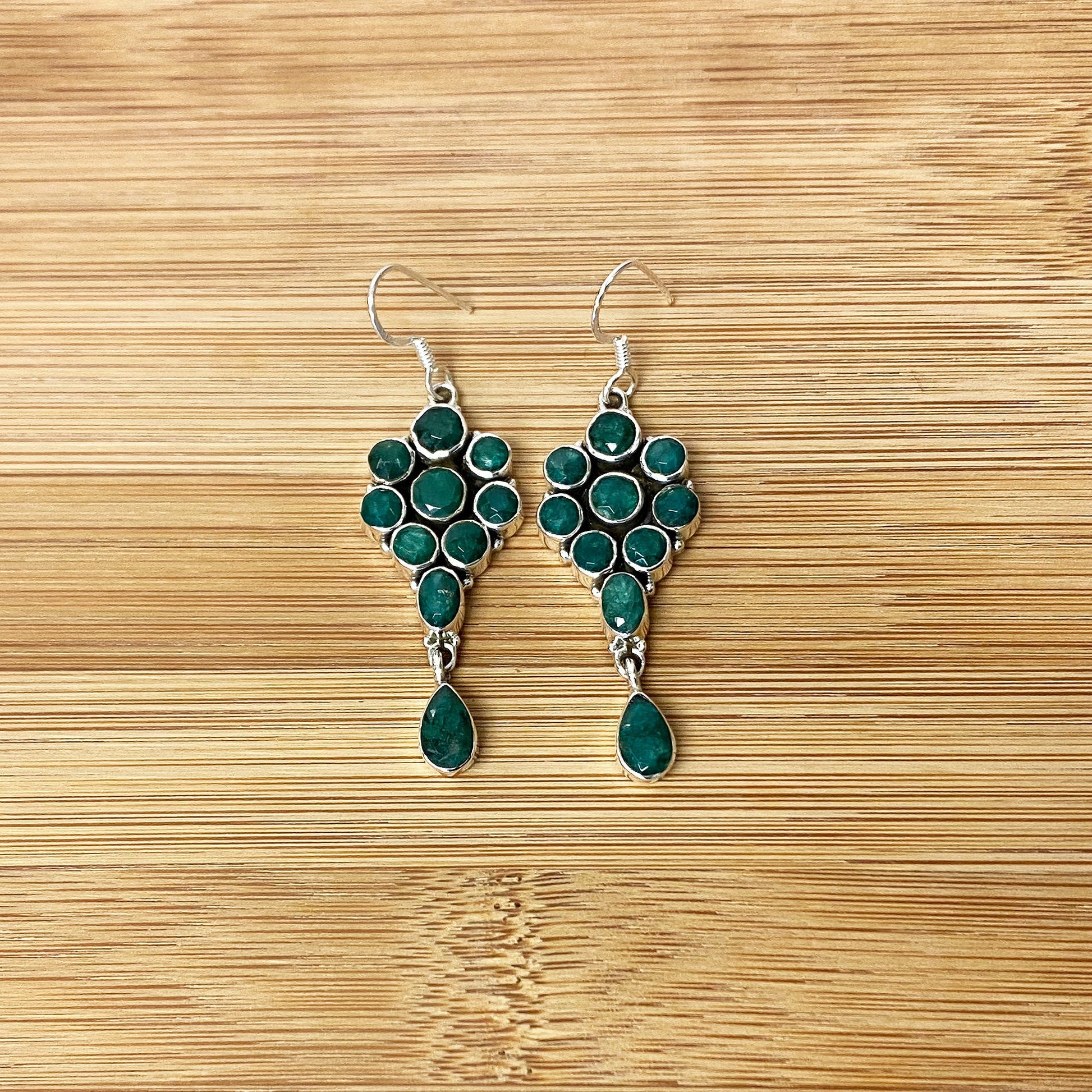 Green Amethyst Gemstone Bali Design 925 Silver Drop Earrings for Women -  Gem Avenue Wholesale Silver