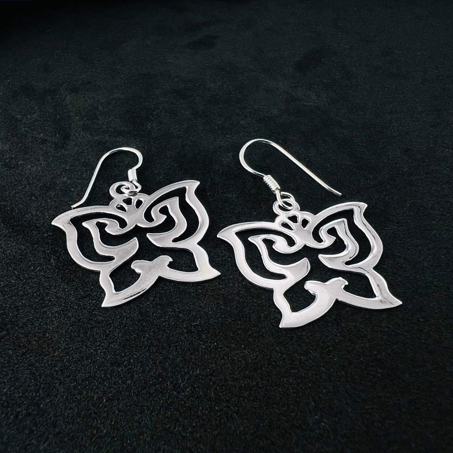 925 Sterling Silver Plain Hollow Out Flying Butterfly Hook Dangle Earrings for Women - Gem Avenue
