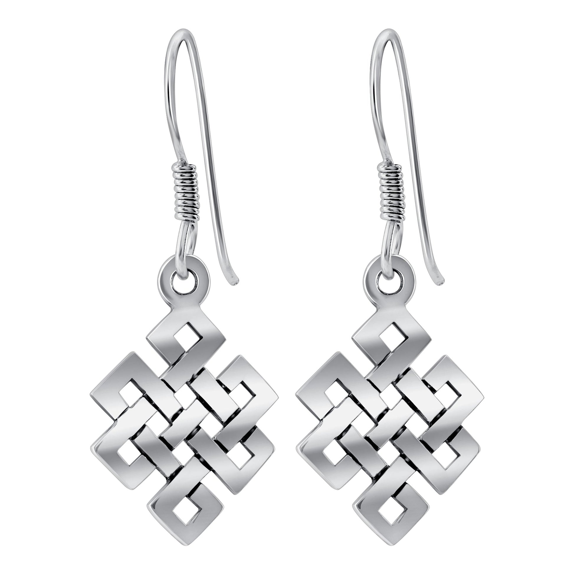 Celtic Endless Knot 925 Sterling Silver Hook Dangle Earrings for Women - Gem Avenue