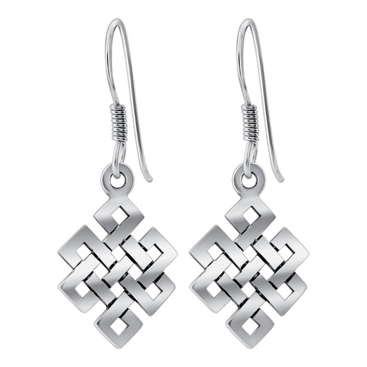 Celtic Endless Knot 925 Sterling Silver Hook Dangle Earrings for Women - Gem Avenue