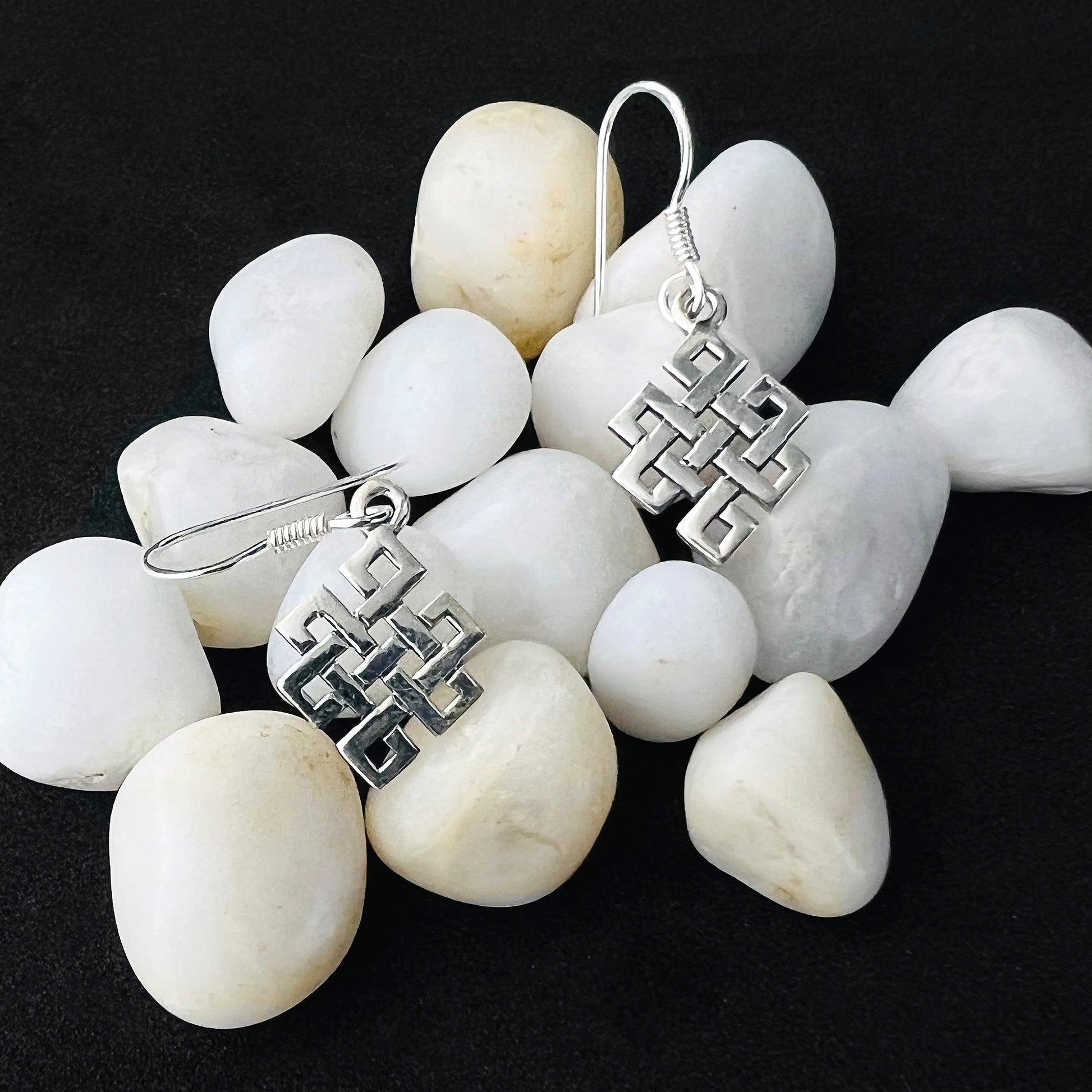 Celtic Endless Knot 925 Sterling Silver Hook Dangle Earrings for Women - Gem Avenue