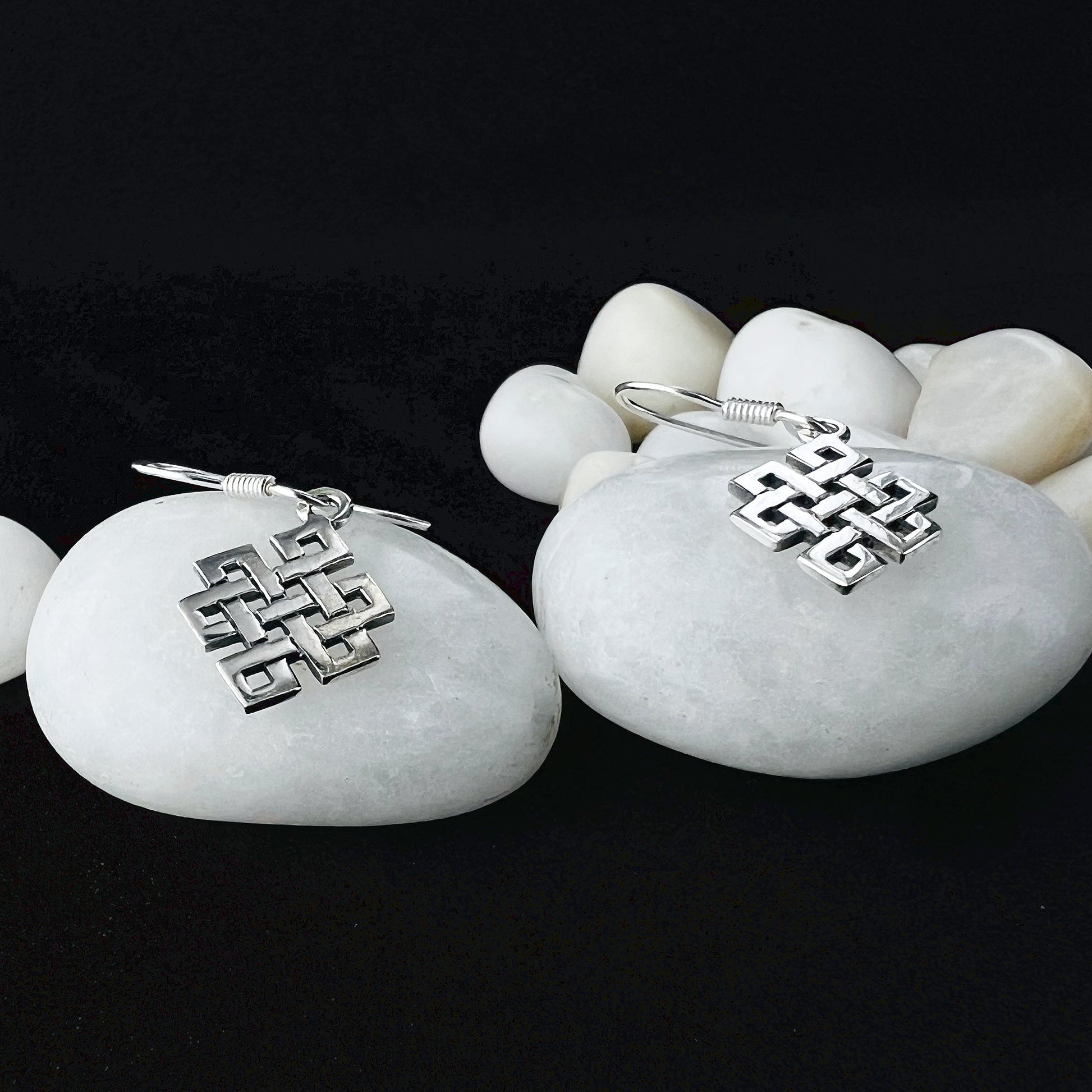 Celtic Endless Knot 925 Sterling Silver Hook Dangle Earrings for Women - Gem Avenue