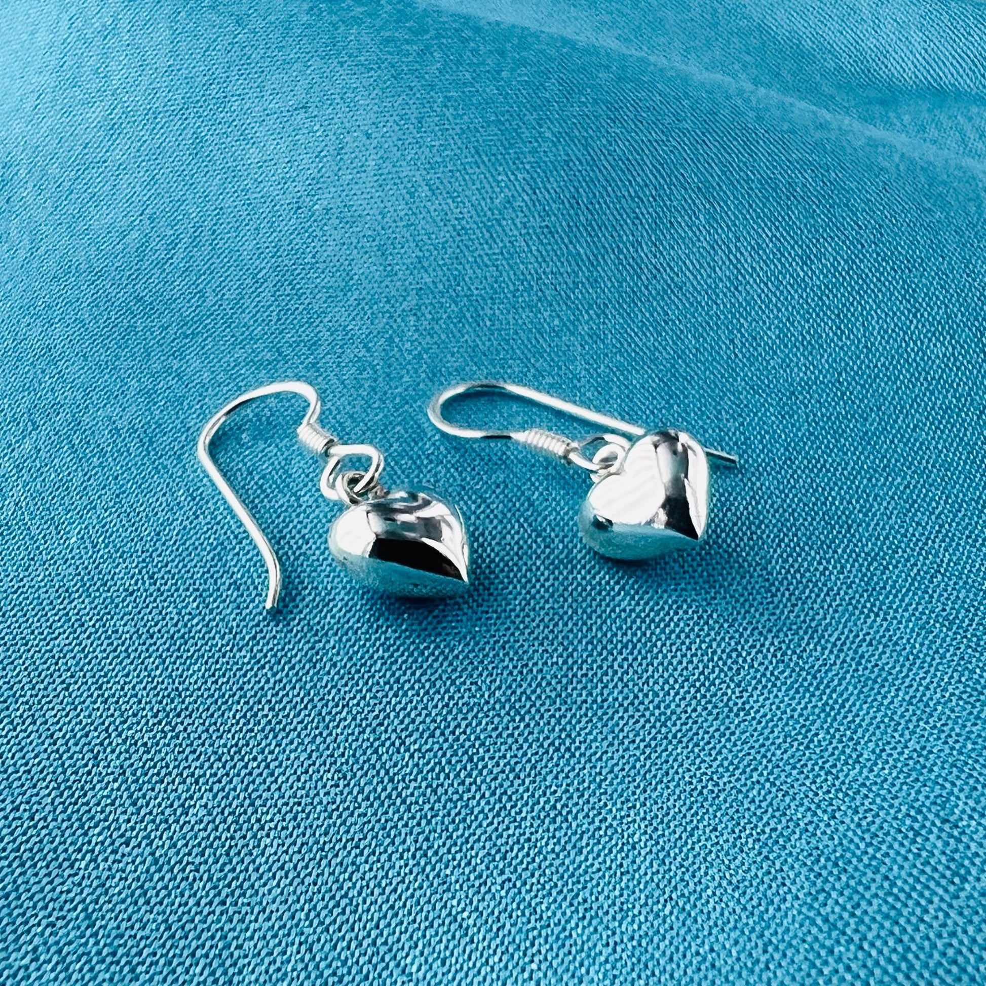 Love Puff Heart 925 Sterling Silver Hook Dangle Earrings for Women - Gem Avenue