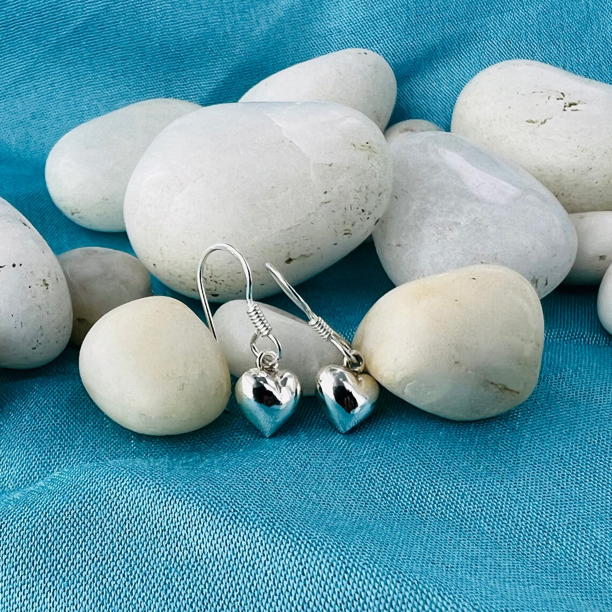 Love Puff Heart 925 Sterling Silver Hook Dangle Earrings for Women - Gem Avenue