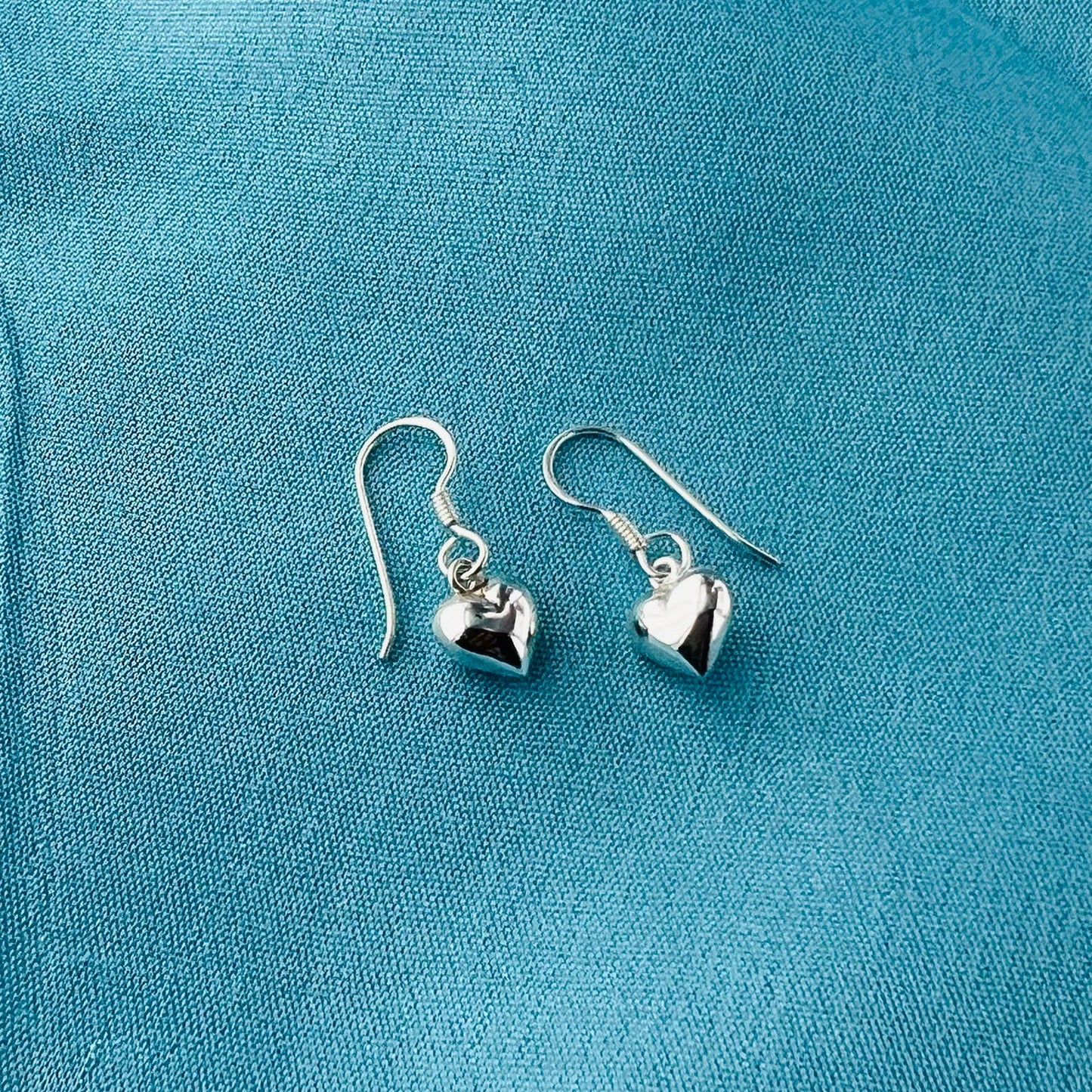 Love Puff Heart 925 Sterling Silver Hook Dangle Earrings for Women - Gem Avenue